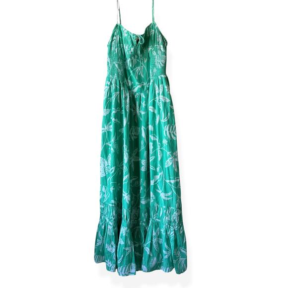 American Eagle Outfitters Dresses & Skirts - NEW American Eagle Corset Tiered Floral Cotton Midi Dress Green Women's Large